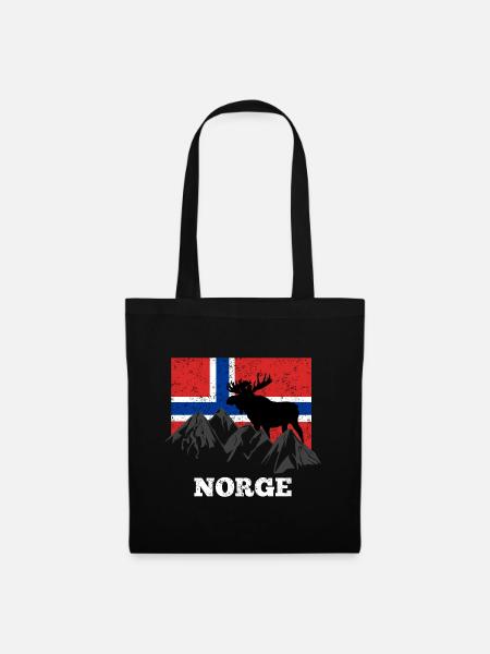 Norwegen Elch Skandinavien - Stoffbeutel - Schwarz