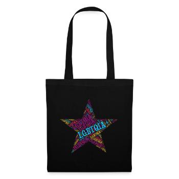 LGBTQIA+ Star Word Cloud Lgbt Gay Pride T-Shirt - Tote Bag - black - Front