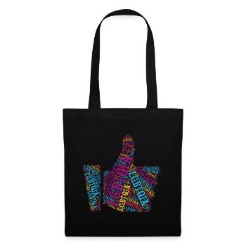 T-shirt LGBTQIA+ Pouce vers le haut Nuage de mots Gay Pride - Sac en tissu - noir - Devant