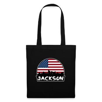 Jackson Mississippi Usa Flag Skyline Silhouette Tr - Tote Bag - black - Front