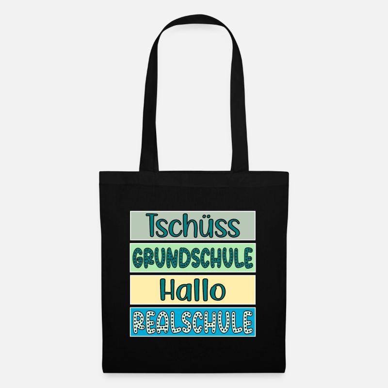 Tschüss Grundschule Hallo Realschule Schulwechsel - Stoffbeutel - Schwarz