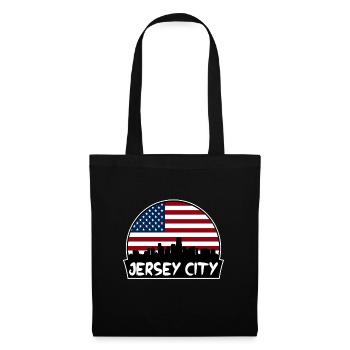 Jersey City New Jersey États-Unis Flag Skyline Silhouette - Sac en tissu - noir - Devant