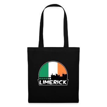 Limerick Irlande Flag Skyline Silhouette Voyage - Sac en tissu - noir - Devant