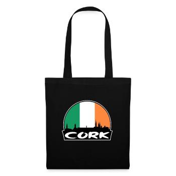 Liège Irlande Drapeau Skyline Silhouette Voyage - Sac en tissu - noir - Devant