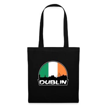 Dublin Irlande Flag Skyline Silhouette Voyage - Sac en tissu - noir - Devant
