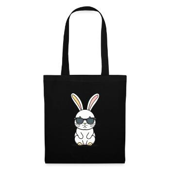 Lapin lunettes de soleil - Sac en tissu - noir - Devant