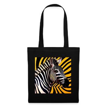 Zèbre - Sac en tissu - noir - Devant
