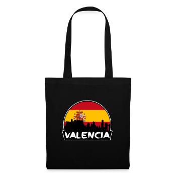 Valencia Spain Flag Skyline Silhouette Travel - Tote Bag - black - Front