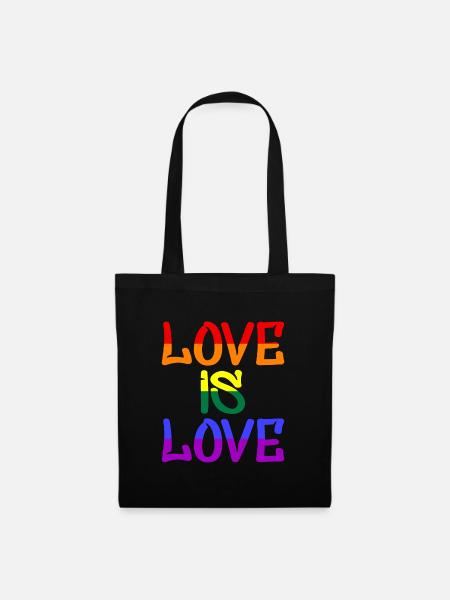 Love is Love, Pride, CSD, LGBTQ - Stoffbeutel - Schwarz
