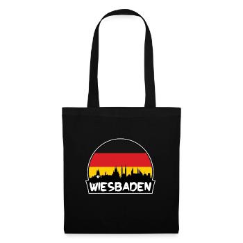 Wiesbaden Allemagne Flag Skyline Silhouette Voyage - Sac en tissu - noir - Devant
