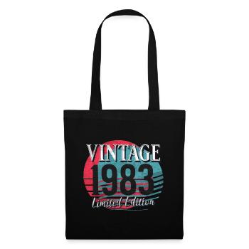 40e anniversaire Millésime 1983 Rétro Coucher de soleil - Sac en tissu - noir - Devant