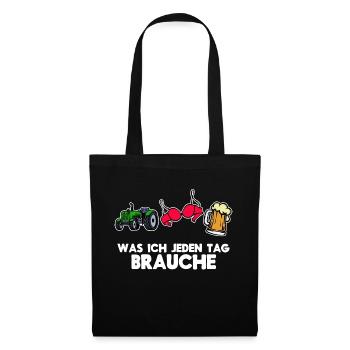 Landwirtschaft Ackerbau Bauer Traktor Statement - Stoffbeutel - Schwarz - Vorne