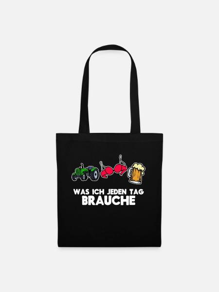 Landwirtschaft Ackerbau Bauer Traktor Statement - Stoffbeutel - Schwarz