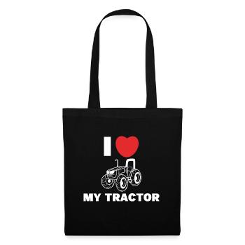 I Love Tractor Commercial Vehicle Heart Statement Field - Tote Bag - black - Front