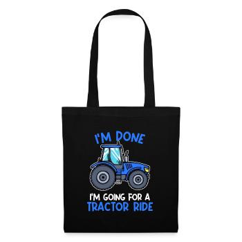 Tractor Farmer Statement Motor Vehicle Country Air - Tote Bag - black - Front