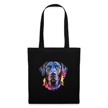 Ein farbenfroher Labrador - Stoffbeutel - Schwarz - Vorne