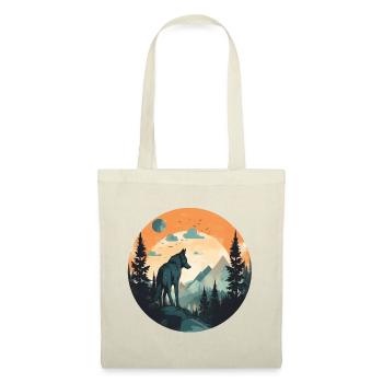 Loup dans les montagnes - Sac en tissu - nature - Devant