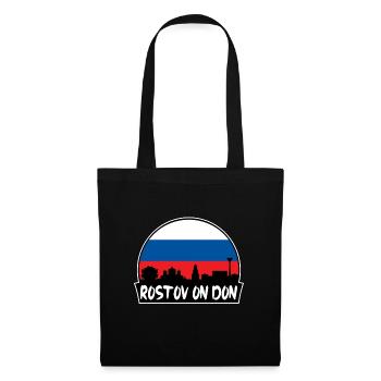 Rostov On Don Russie Flag Skyline Silhouette Trave - Sac en tissu - noir - Devant