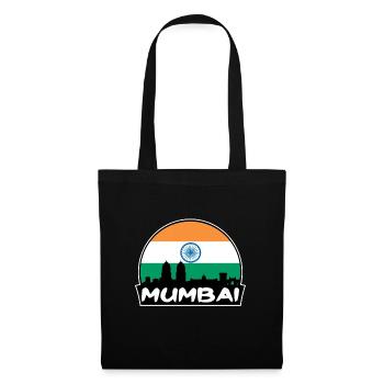 Mumbai India Flag Skyline Silhouette Travel - Tote Bag - black - Front