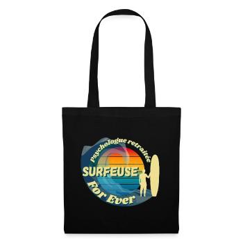 Psychologue Retraitée surfeuse for ever - Sac en tissu - noir - Devant