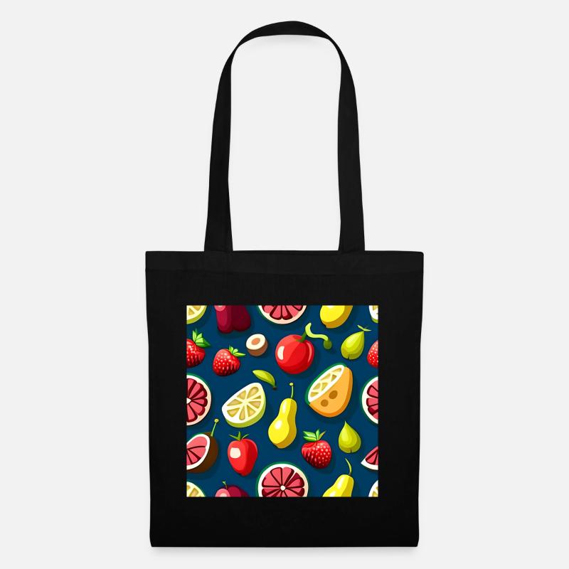 Frucht-Medley-Genuss-Muster - Stoffbeutel - Schwarz