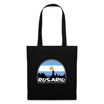 Rosario Argentinien Flagge Skyline Silhouette Reisen - Stoffbeutel - Schwarz - Vorne