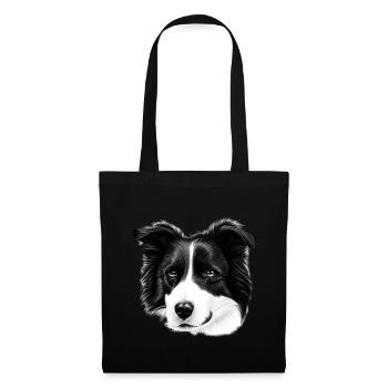 Kurzhaar Border Collie Hütehund - Stoffbeutel - Schwarz - Vorne