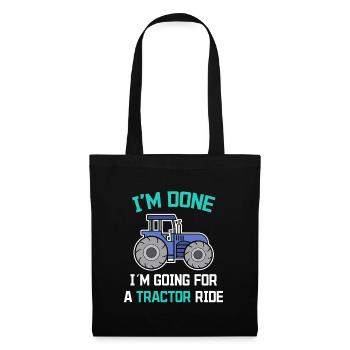 Organic Farmer Tractor Statement Motor Vehicle Farm - Tote Bag - black - Front