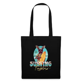 Surfing Kangaroo - Stoffbeutel - Schwarz - Vorne