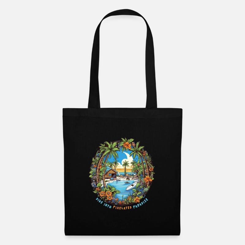 Plongez dans le paradis pixélisé - Sac en tissu - noir