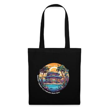 Transport yourself to a pixelated beach party - Stoffbeutel - Schwarz - Vorne