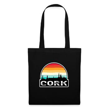 Cork Irlande Flag Skyline Souvenir de voyage - Sac en tissu - noir - Devant