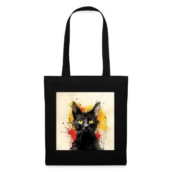Distressed Grungy Punky Graffiti Cat IX - Tote Bag - black - Front
