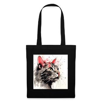 Distressed Grungy Punky Graffiti Cat XVIII - Tote Bag - black - Front