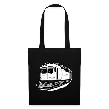 Locomotive, train, chemin de fer - Sac en tissu - noir - Devant