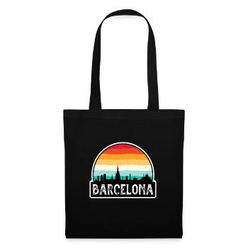 Barcelona Spain Flag Skyline Travel Souvenir - Tote Bag - black - Front