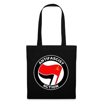 Antifaschistisches kommunistisches Logo - Stoffbeutel - Schwarz - Vorne