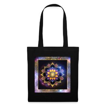 Mandala Lotusblume - Stoffbeutel - Schwarz - Vorne