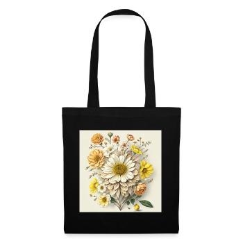 Fleur - Sac en tissu - noir - Devant