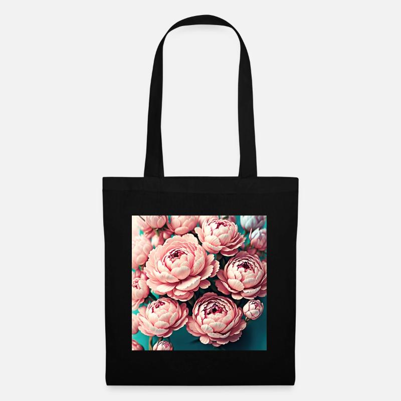 Blumen - Stoffbeutel - Schwarz