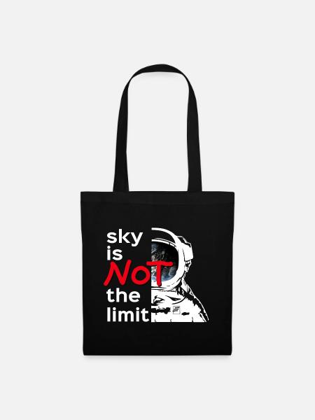 sky is Not the limit white - Stoffbeutel - Schwarz