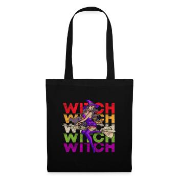 Sorcières Balai de sorcière Halloween - Sac en tissu - noir - Devant