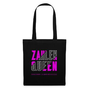 Zahlen Queen - Stoffbeutel - Schwarz - Vorne