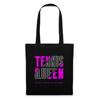 Tennis Königin - Stoffbeutel - Schwarz - Vorne