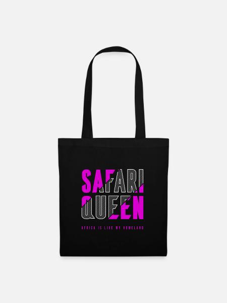 Safari Königin - Stoffbeutel - Schwarz