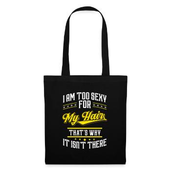 Tête chauve Pas de coupe de cheveux - Sac en tissu - noir - Devant