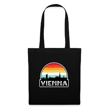 Vienna Austria Flag Skyline Travel Souvenir - Tote Bag - black - Front