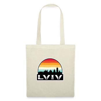 Lviv Ukraine Flag Skyline Souvenir de voyage - Sac en tissu - nature - Devant