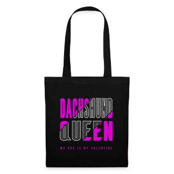 Reine teckel - Sac en tissu - noir - Devant