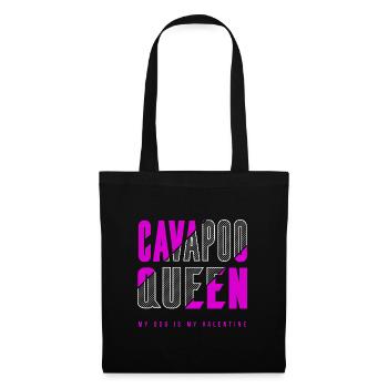 Reine de Cavapoo - Sac en tissu - noir - Devant